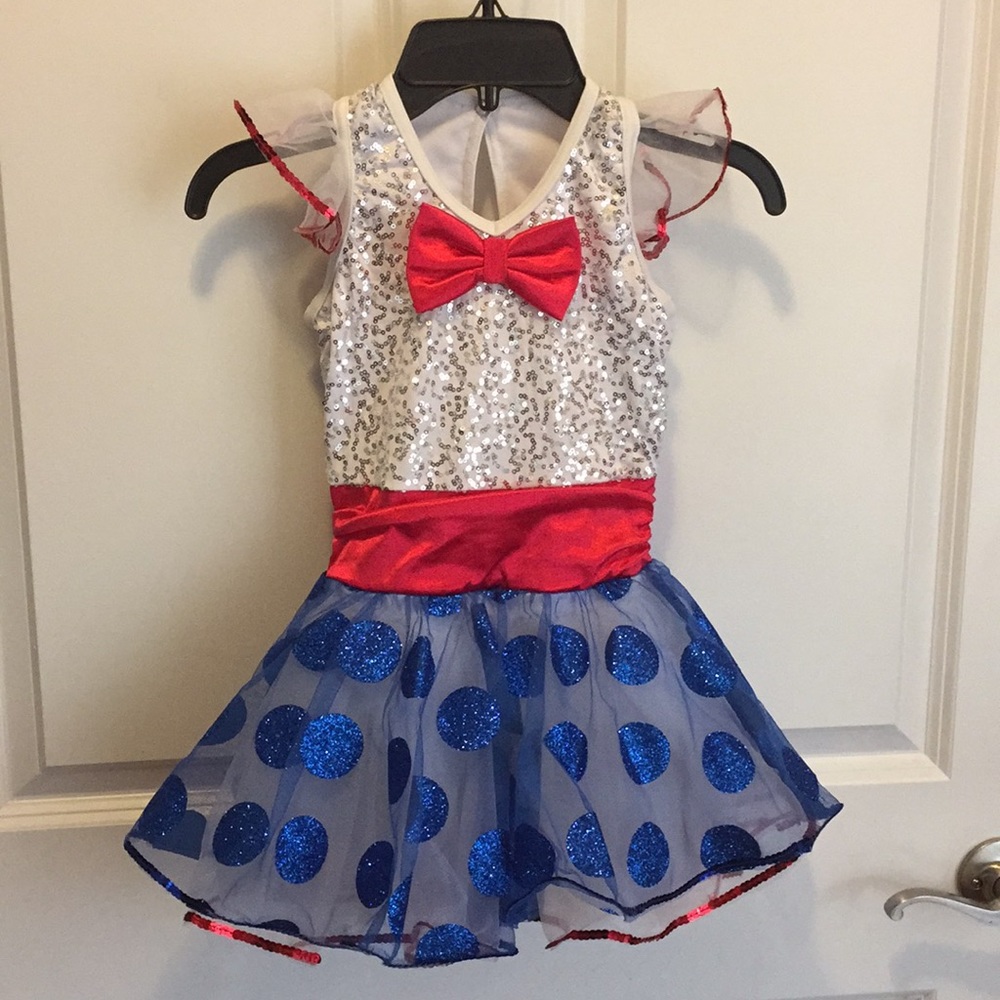 Red, white and blue dance costume